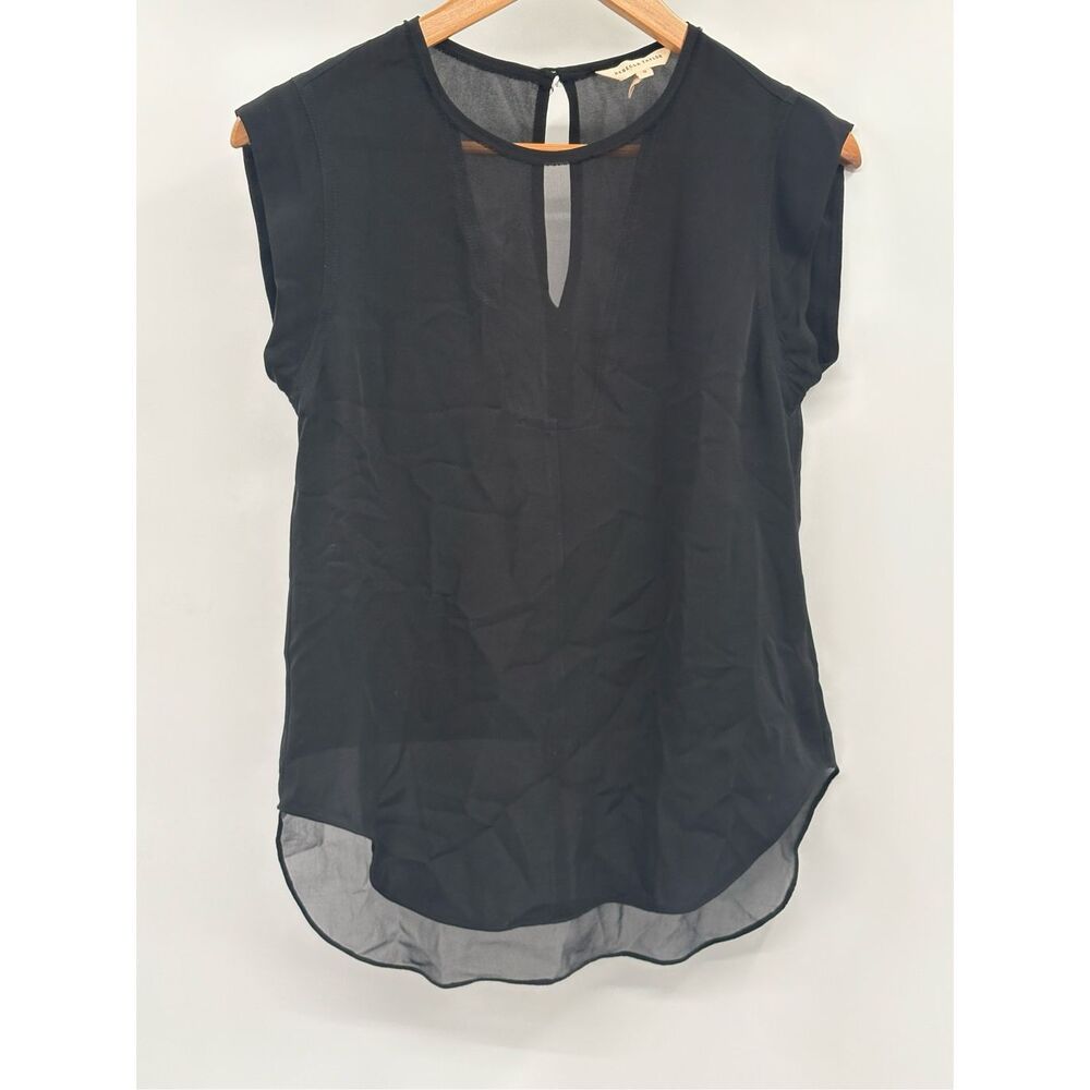 Rebecca Taylor‎ Silk Blouse Top Tank Women Size 0 XS Black Sleeveless